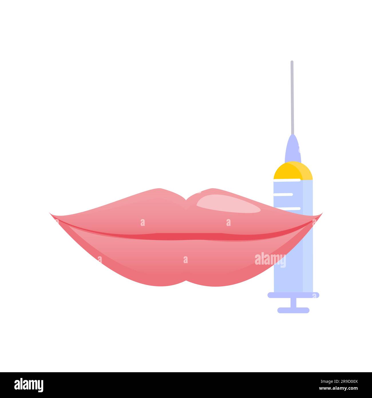 Illustration de l'augmentation du plombage des lèvres avec injection de remplissage Illustration de Vecteur