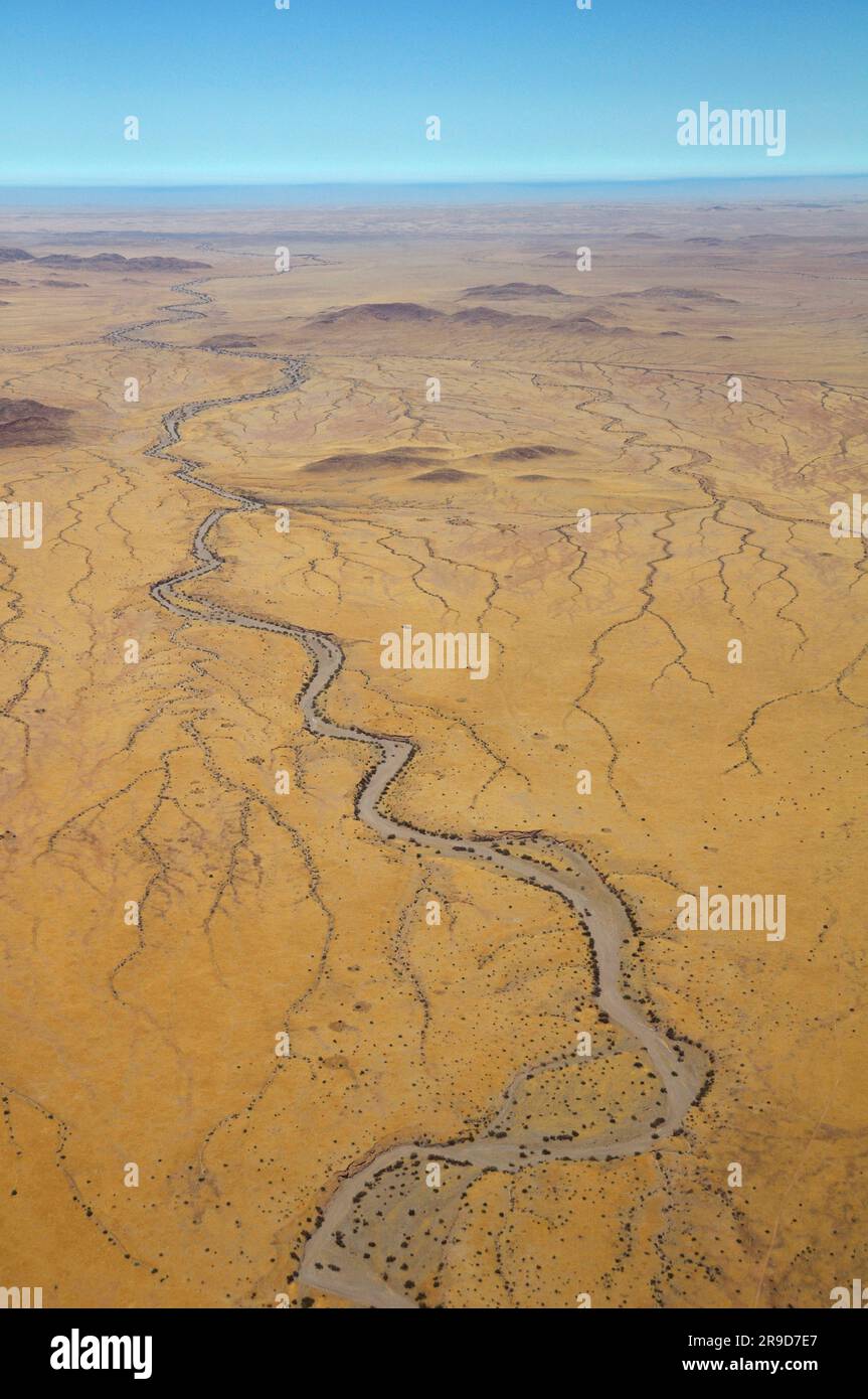 Vue aérienne près de Serra Cafema, région de Kunene, Namibie Banque D'Images