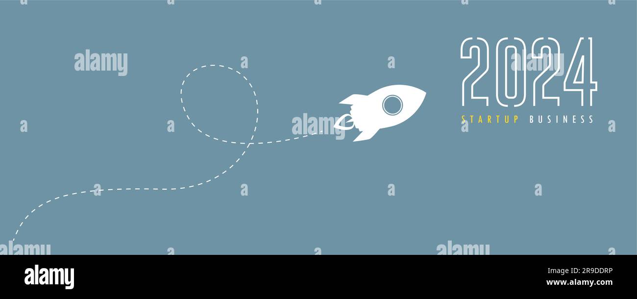 vol de lancement de fusée pour l'année suivante 2024 Illustration de Vecteur