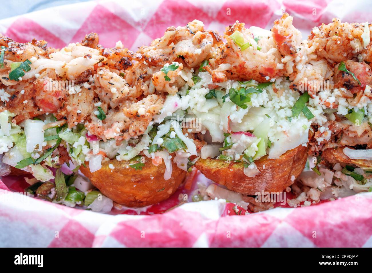 Lobster Tostones, Cuban Food Southern Most Sandys Cafe, Food Truck Key West, Floride, États-Unis Banque D'Images