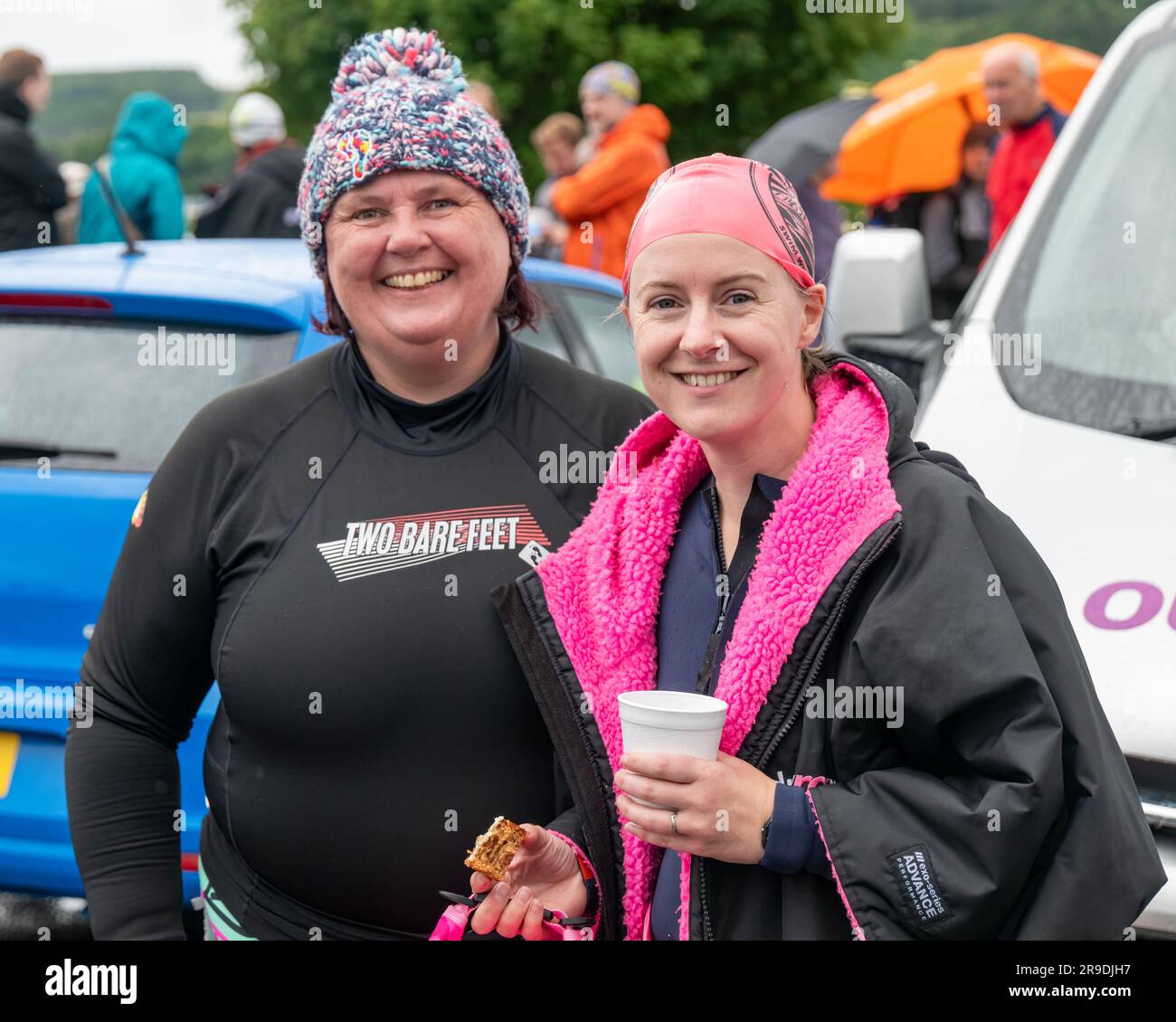 Kessock Ferry, Inverness, Royaume-Uni. 25th juin 2023. Voici des scènes du ferry de Kessock Swim qui est un événement de charité où les nageurs traversent l'ancienne ligne de ferry entre Kessock et Beauly. Credit: JASPERIMAGE / Alamy Live News Banque D'Images