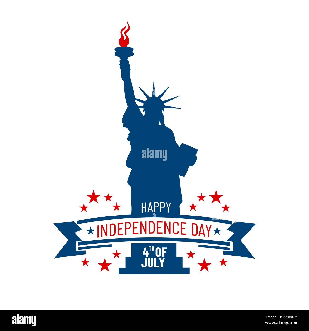 Bonne journée pour l'indépendance. Illustration graphique de la Statue de la liberté. Symbole américain. New York, États-Unis Banque D'Images