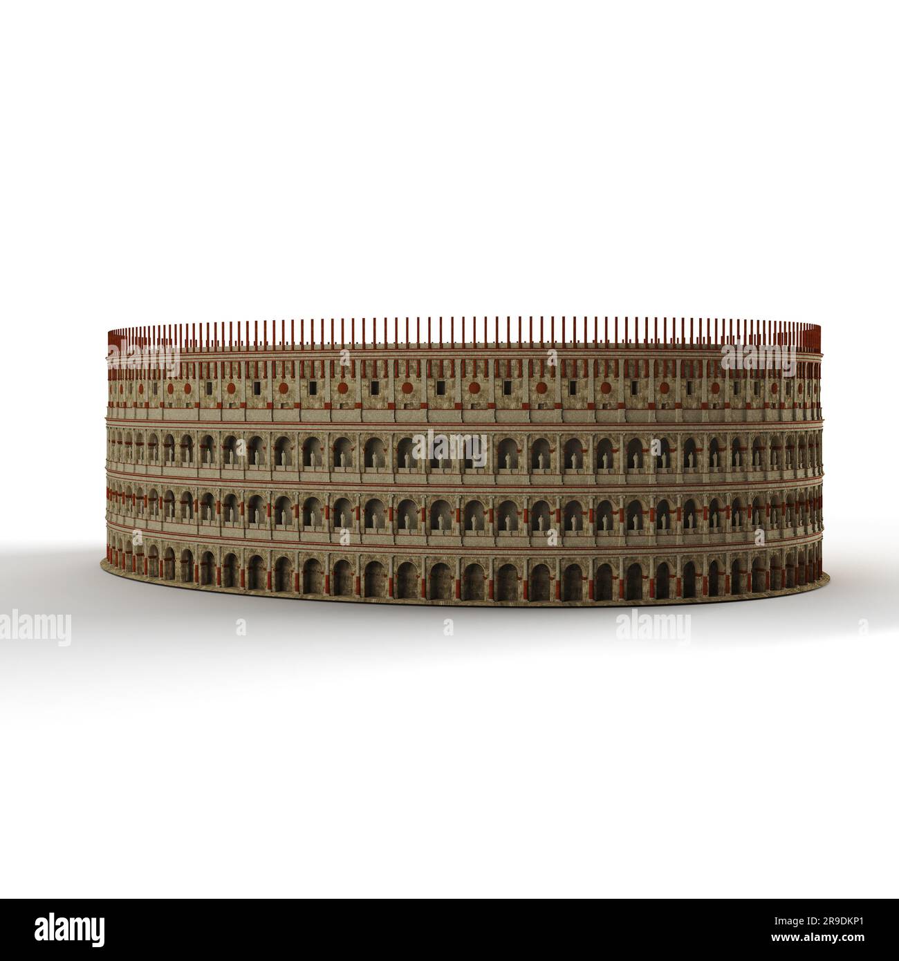 3D rendu d'un amphithéâtre de forme elliptique isolé sur un fond blanc Uni Banque D'Images