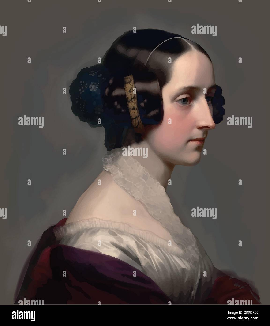Vecteur du mathématicien du 19th siècle, Ada Lovelace, comtesse Lovelace (1815-1852) Illustration de Vecteur