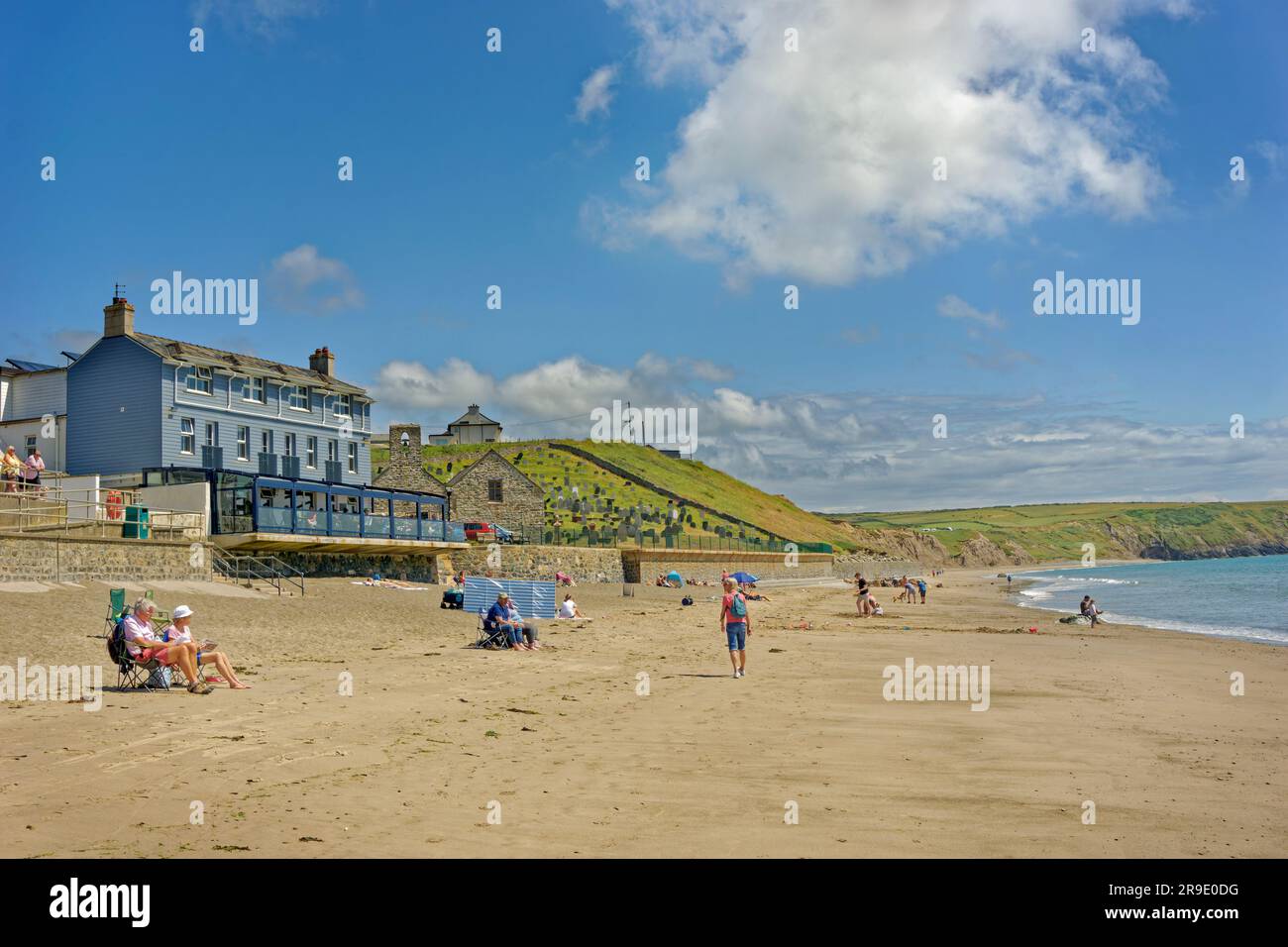 Aberdaron sur la péninsule de Llyn ou Lleyn, au nord du pays de Galles, au Royaume-Uni. Banque D'Images