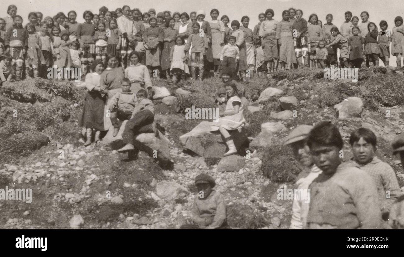 Greenlanders à Julianehaag, Julianehab, Qaquortoq Groenland, 1924 Banque D'Images