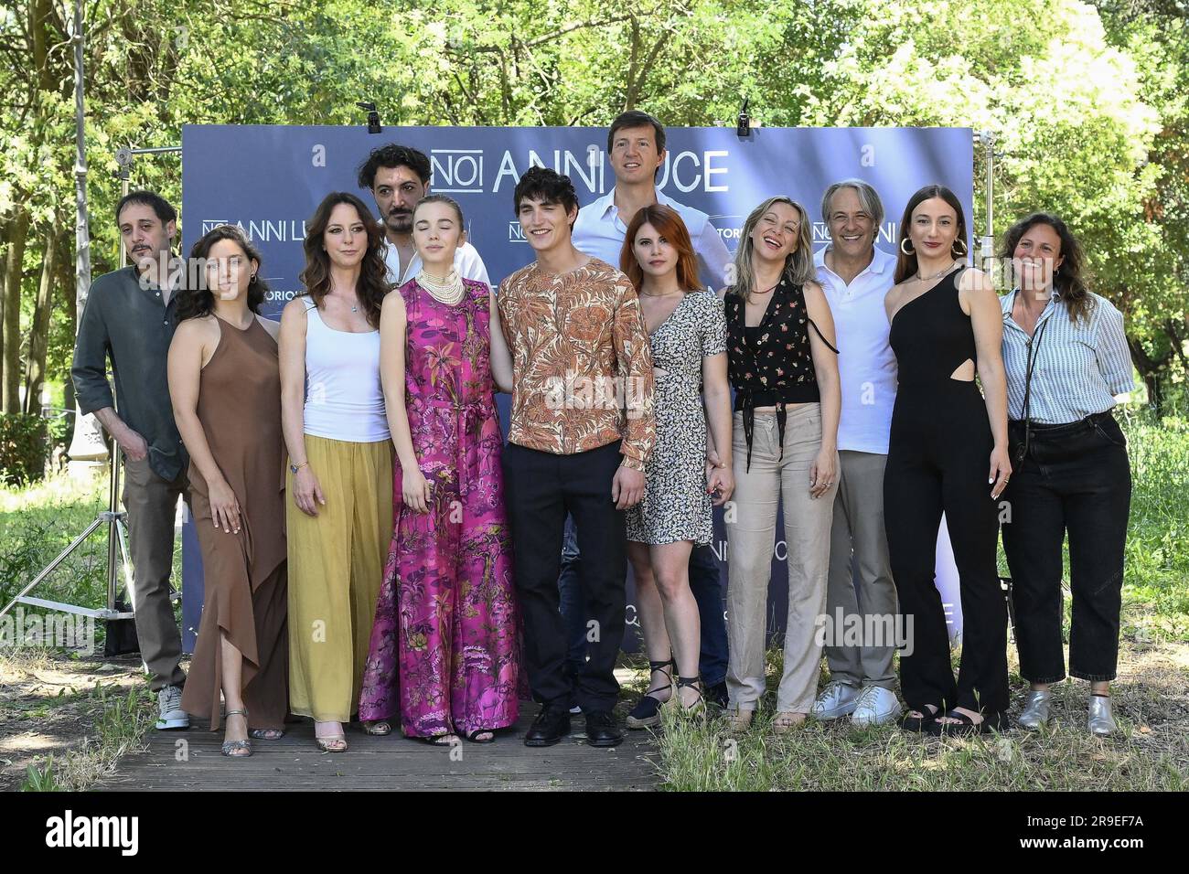 Rome, Italie. 26th juin 2023. Tous les Cast pendant le Photocall du film Noi Anni Luce à Casa Rome, Italie. 26th juin 2023. Tous les Cast pendant le Photocall du film Noi Anni Luce à Casa