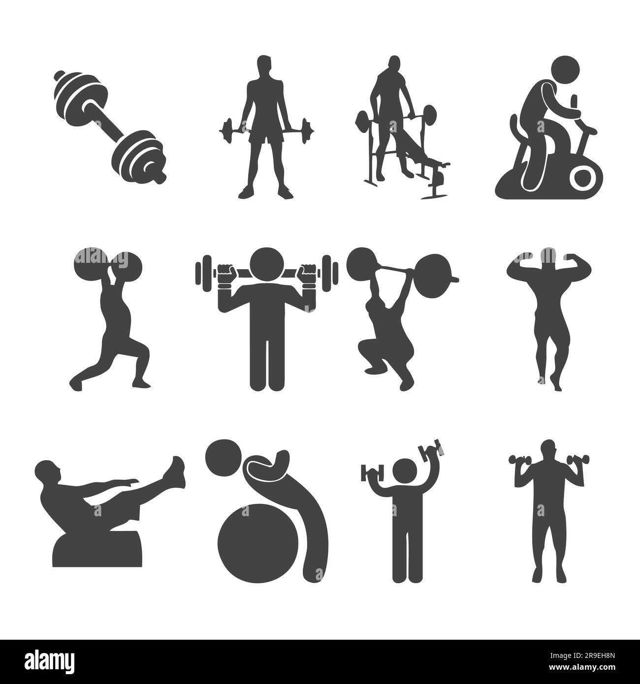 ensemble vector gym fitness elements Illustration de Vecteur