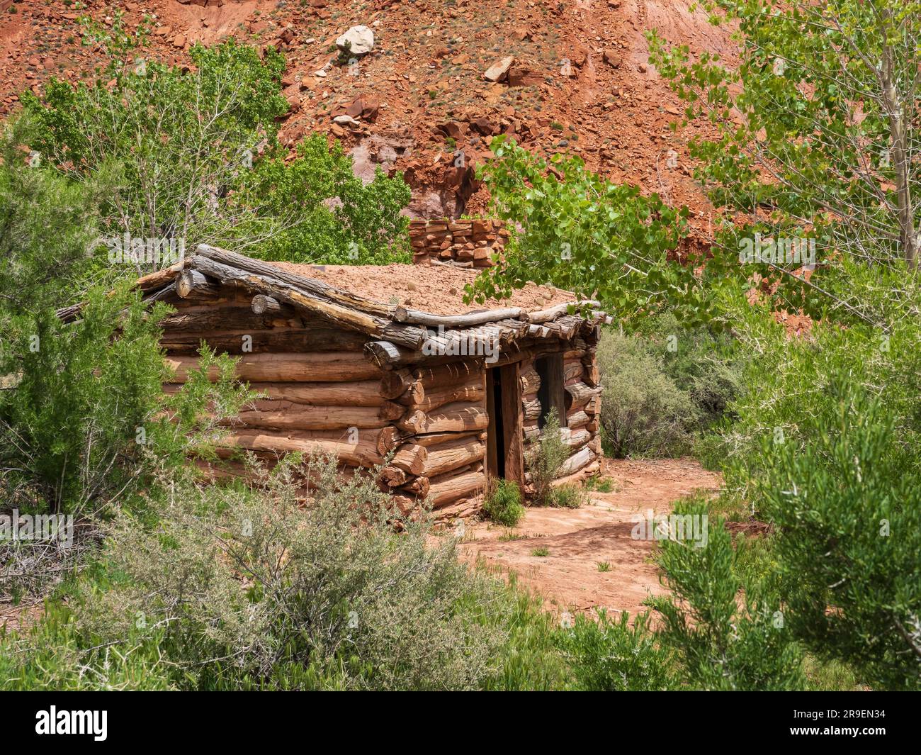 Cabane de Frank Watson, Hackberry Canyon, Grand Staircase-Escalante National Monument, Cannonville, Utah. Banque D'Images