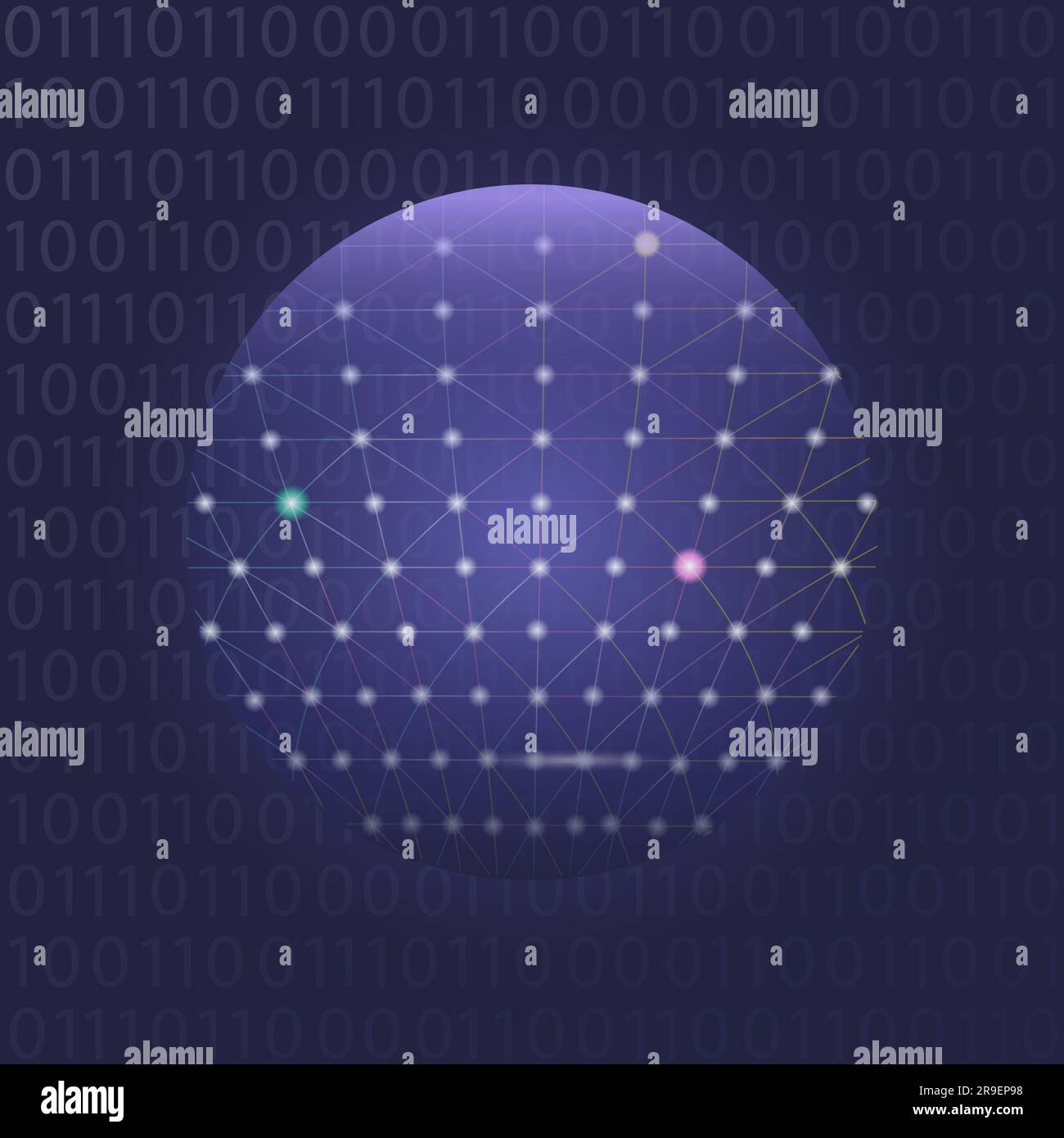 Sphère avec lignes connectées. Connexions numériques globales. Illustration filaire. Motif abstrait à 3D grilles. Illustration vectorielle. Illustration de Vecteur