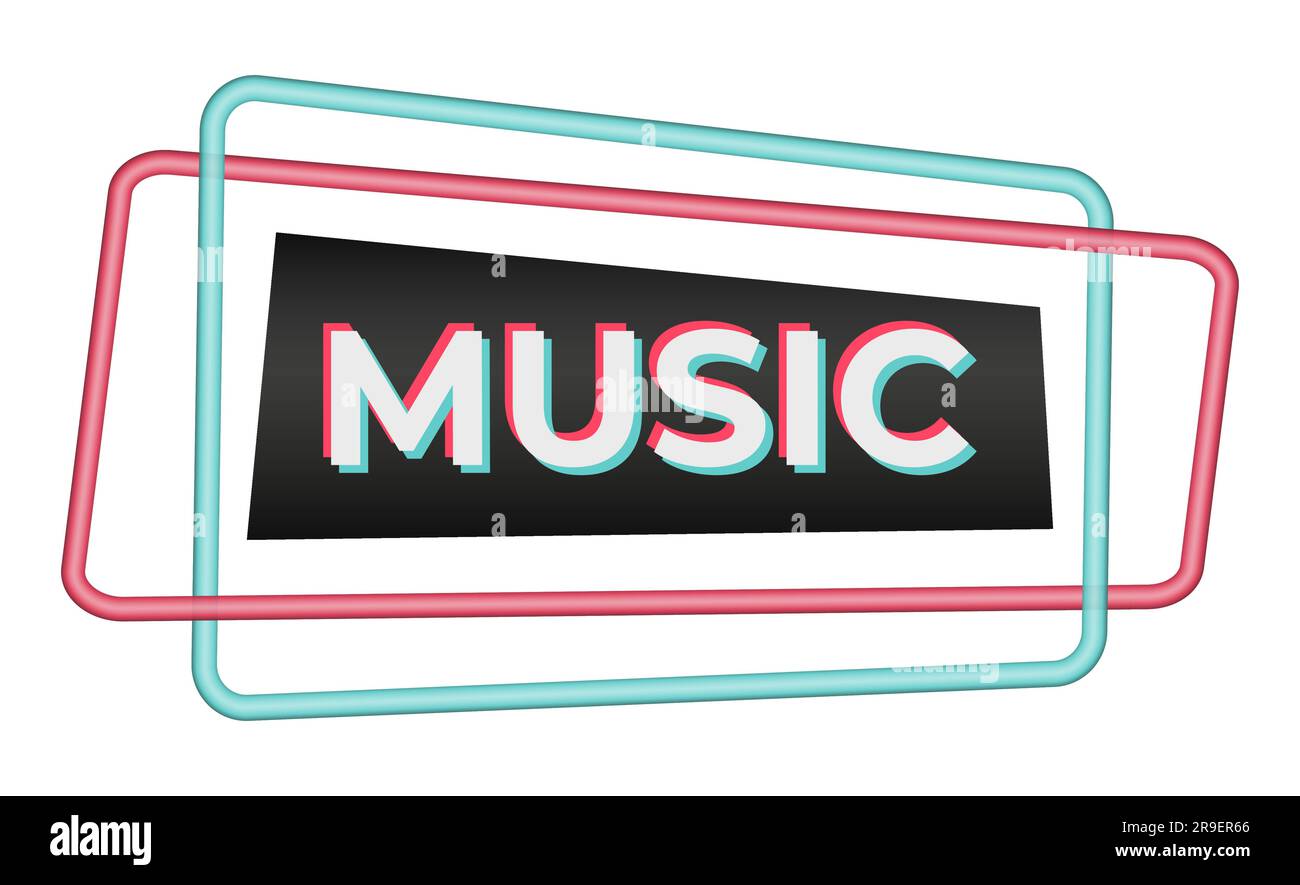 Autocollant pour les réseaux sociaux populaires. Noir - bleu - rose publicité moderne design de médias sociaux. Cadre photo horizontal Illustration vectorielle isolée Illustration de Vecteur