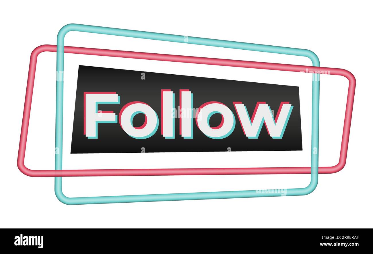 Autocollant pour un réseau social populaire. Noir-bleu-rose moderne publicité de la conception de médias sociaux. Cadre photo horizontal Illustration vectorielle isolée Illustration de Vecteur