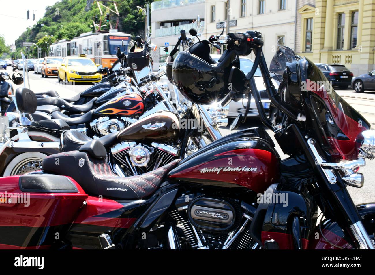 Budapest, juin 2023 : festival de moto Harley Davidson. belles motos. Anniversaire de HD120. Les motards se réunissent pour célébrer les 120 ans d'histoire de Harley Banque D'Images