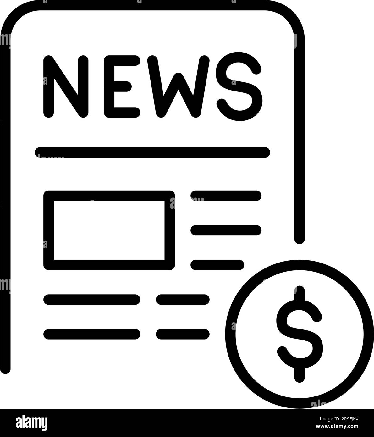 Abonnement aux journaux numériques. Application Actualités sur smartphone. Icône Pixel Perfect Illustration de Vecteur