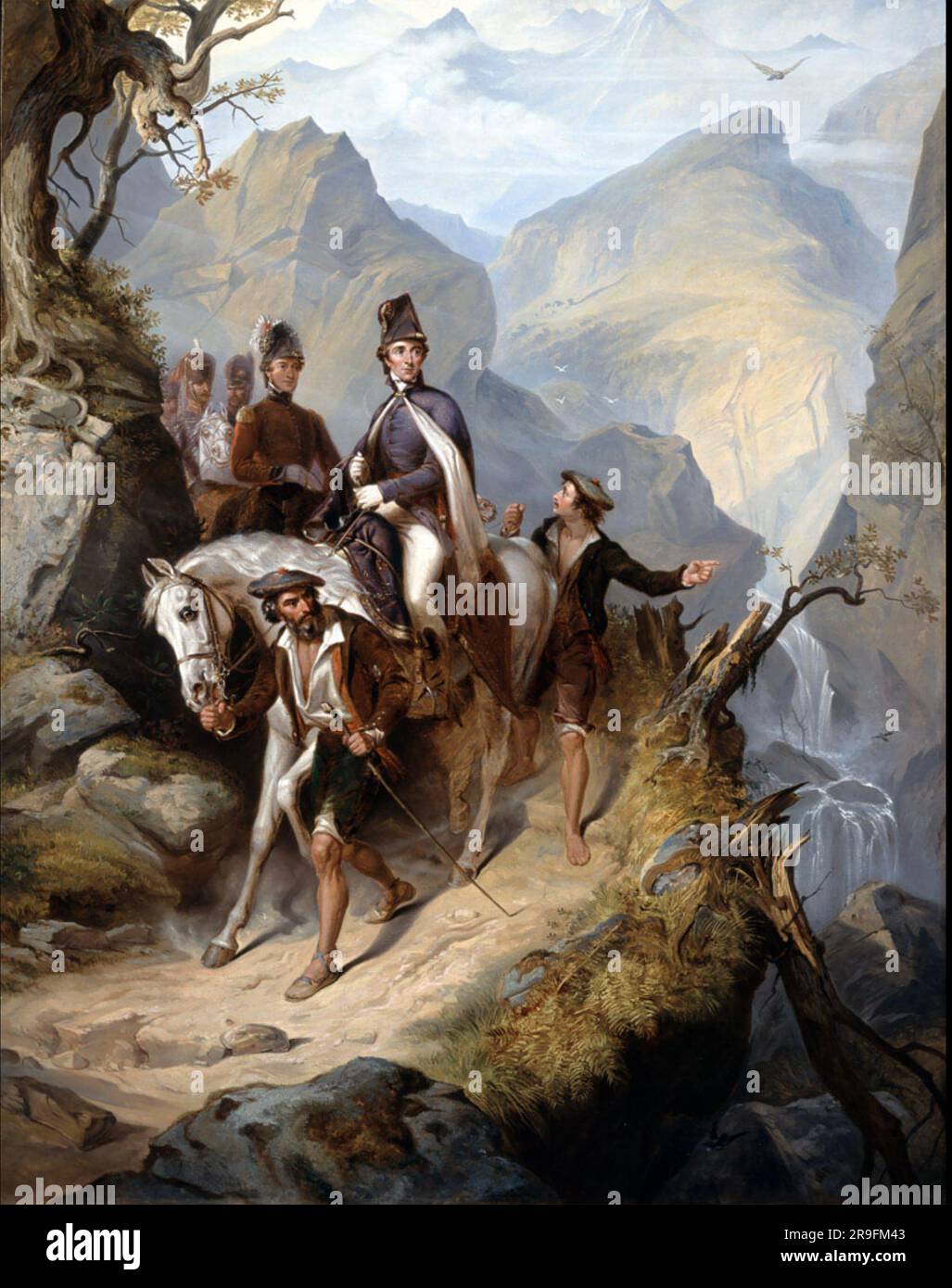 BATAILLE DES PYRÉNÉES JUILLET 1813. Viscount Wellington à cheval près de Sorauren par Thomas Barker Banque D'Images