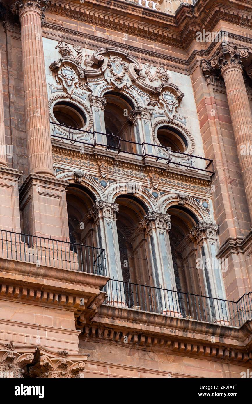 La cathédrale de Malaga est une église catholique romaine à Malaga, Andalousie, sud de l'Espagne. Architecture de style Renaissance avec détails baroques. Banque D'Images La cathédrale de Malaga est une église catholique romaine à Malaga, Andalousie, sud de l'Espagne. Architecture de style Renaissance avec détails baroques. Banque D'Images