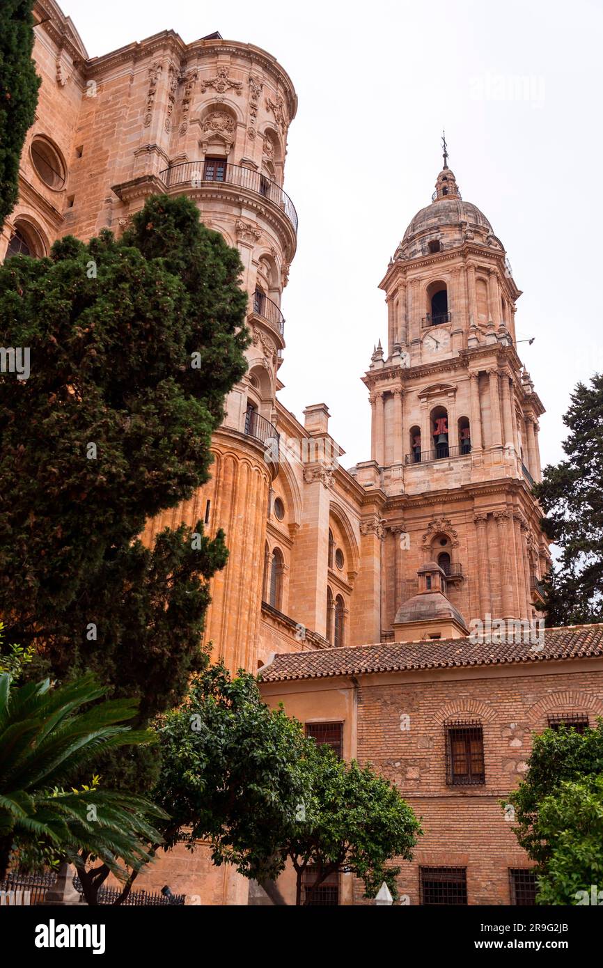 La cathédrale de Malaga est une église catholique romaine à Malaga, Andalousie, sud de l'Espagne. Architecture de style Renaissance avec détails baroques. Banque D'Images La cathédrale de Malaga est une église catholique romaine à Malaga, Andalousie, sud de l'Espagne. Architecture de style Renaissance avec détails baroques. Banque D'Images