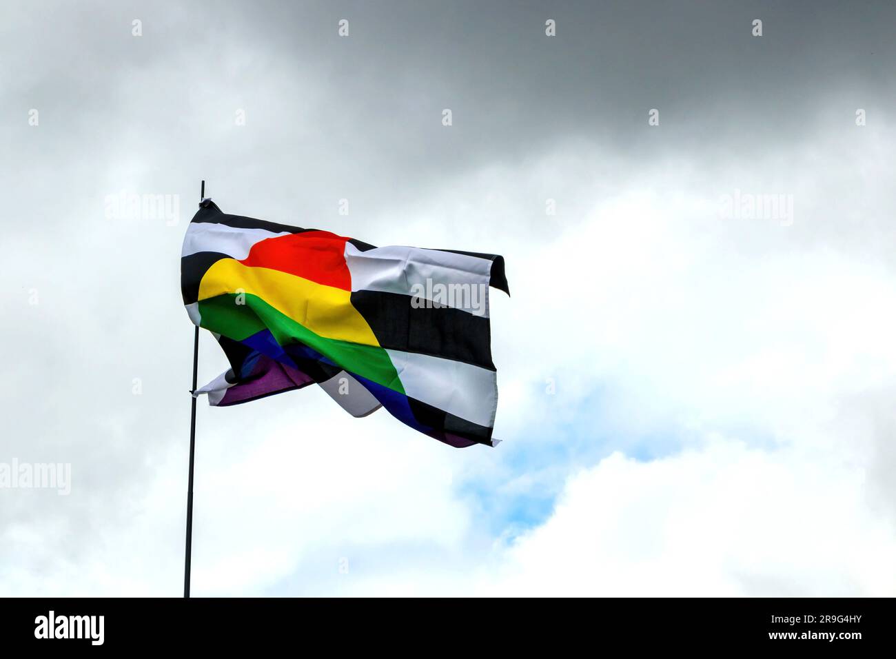 drapeau de la fierté de l'allié droit au défilé de la fierté gaie Banque D'Images