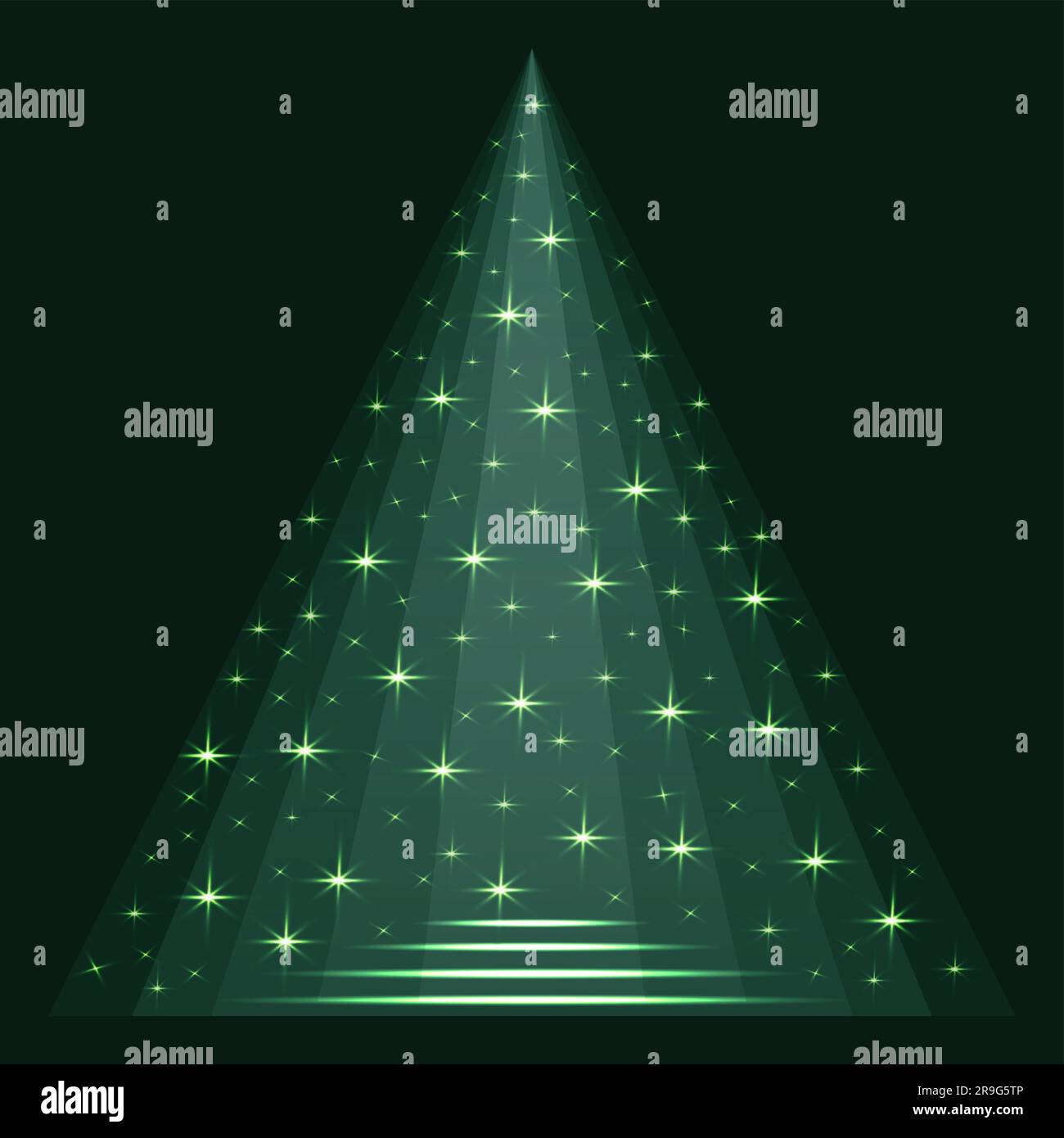 Podium pyramide étoiles tombant. Illustration du sapin de Noël. isolé sur fond vert foncé Illustration de Vecteur