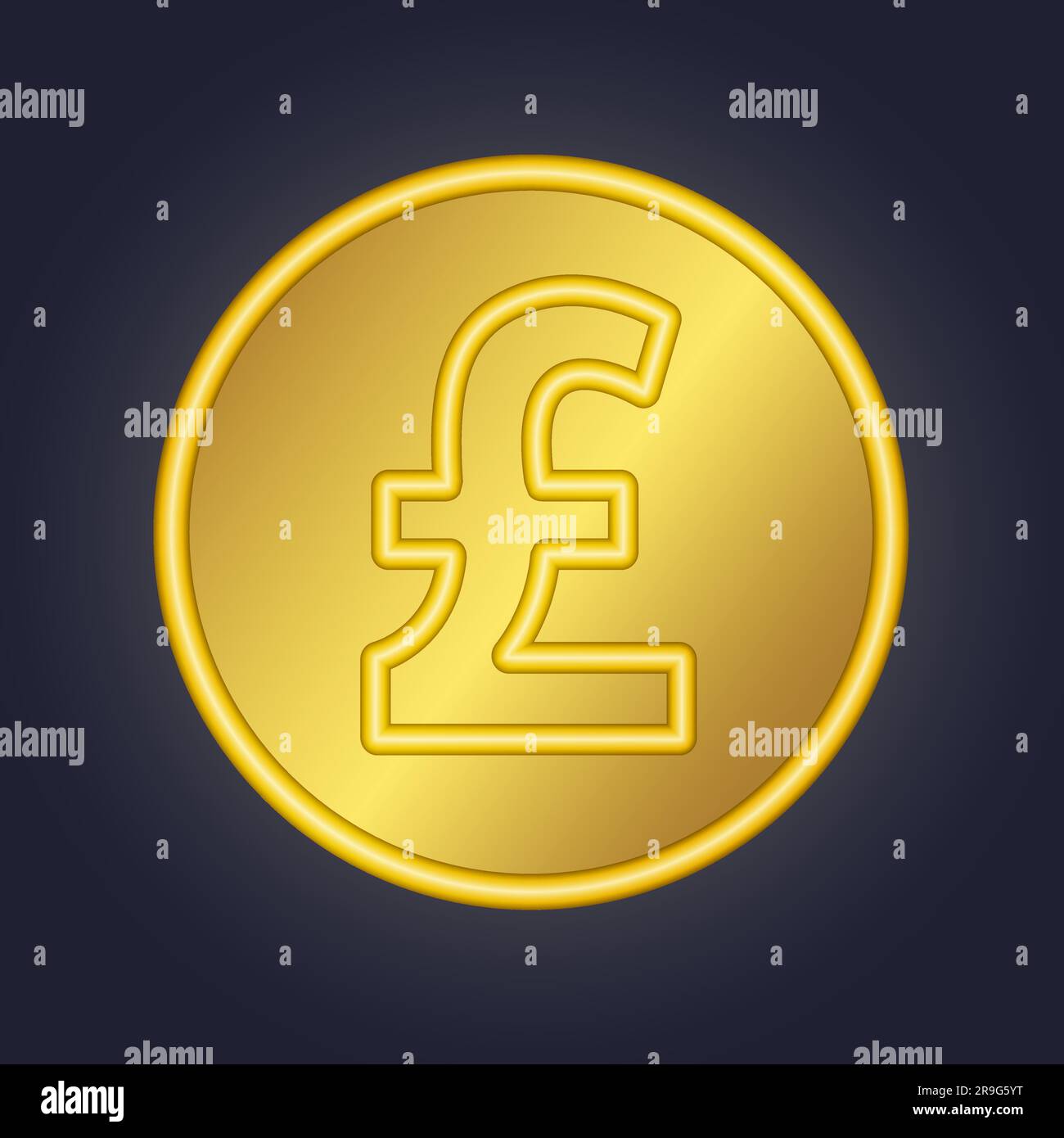 3D symbole livre sterling or icône de pièce d'or argent design signe de monnaie en or illustration vectorielle isolée sur fond sombre Illustration de Vecteur