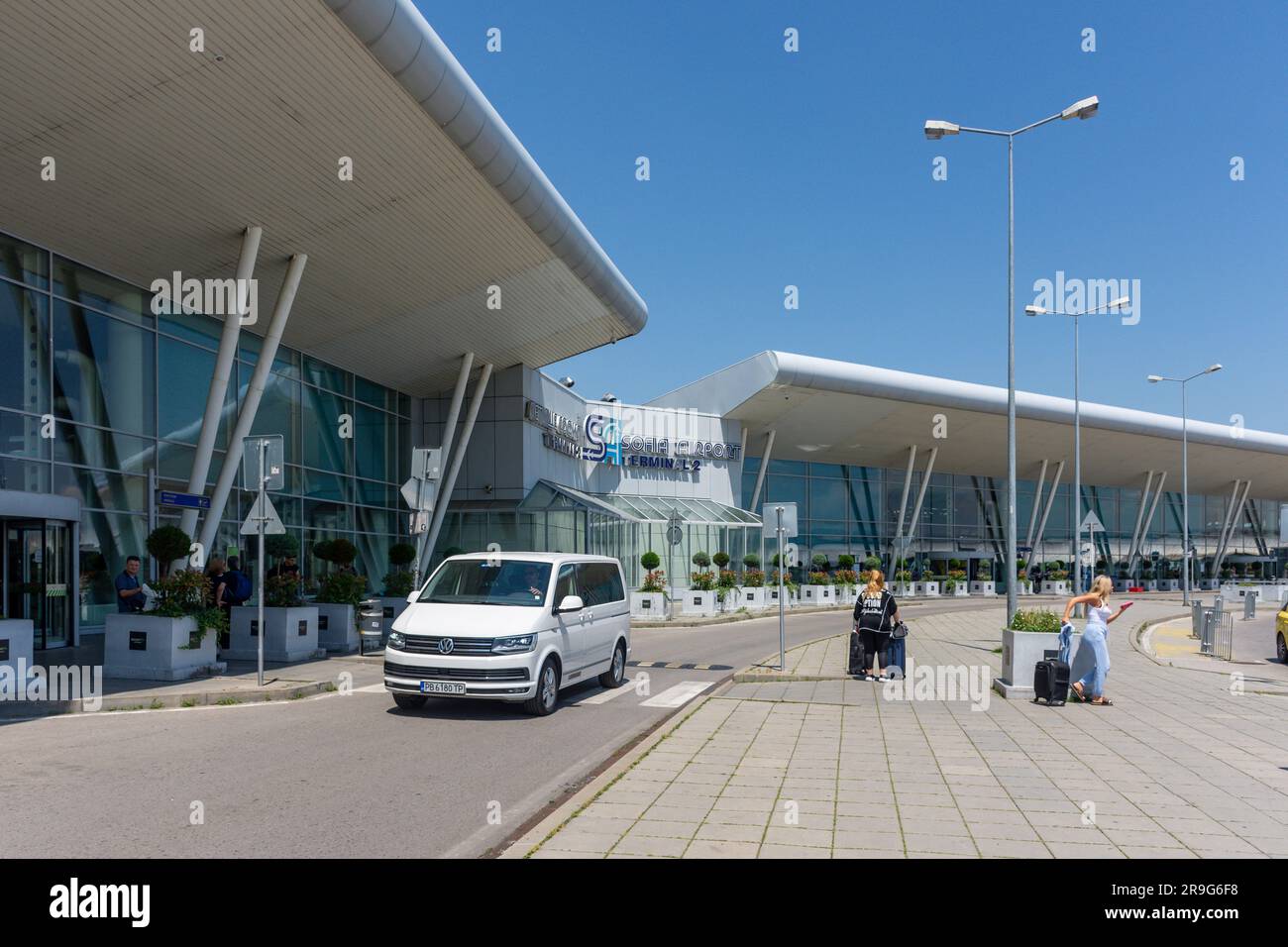 Terminal 2, aéroport international de Sofia (SOF), boulevard Tsarigradsko Shose, Sofia, République de Bulgarie Banque D'Images