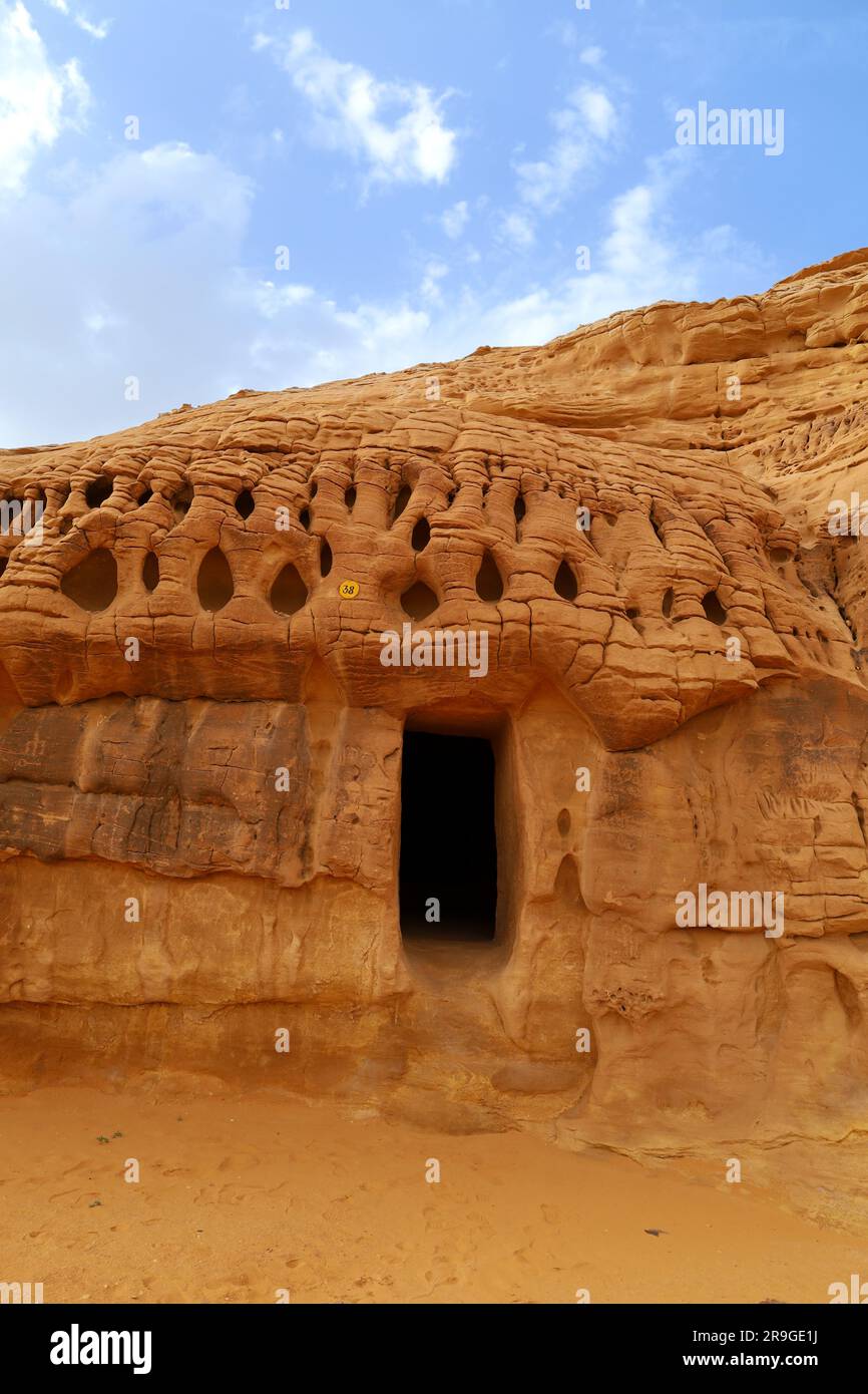 La vieille ville d'Al Ula , Arabie Saoudite - juin 7 2023- les tombes des Nabatéens ou des Nabatéens la civilisation à Madain Saleh à Al Ula - Qasr al-Farid Banque D'Images