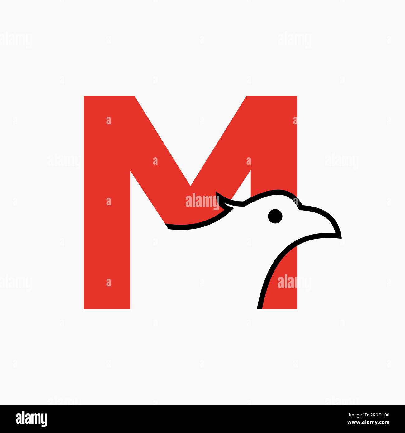 Lettre M initiale logo Eagle. Modèle de vecteur de symbole de transport Illustration de Vecteur