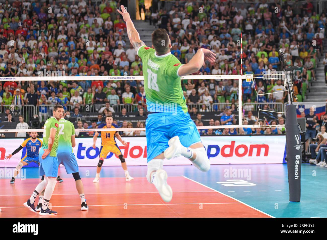 Klemen Cebulj (Slovénie). Championnat du monde de volley 2022. Quarts de finale Banque D'Images