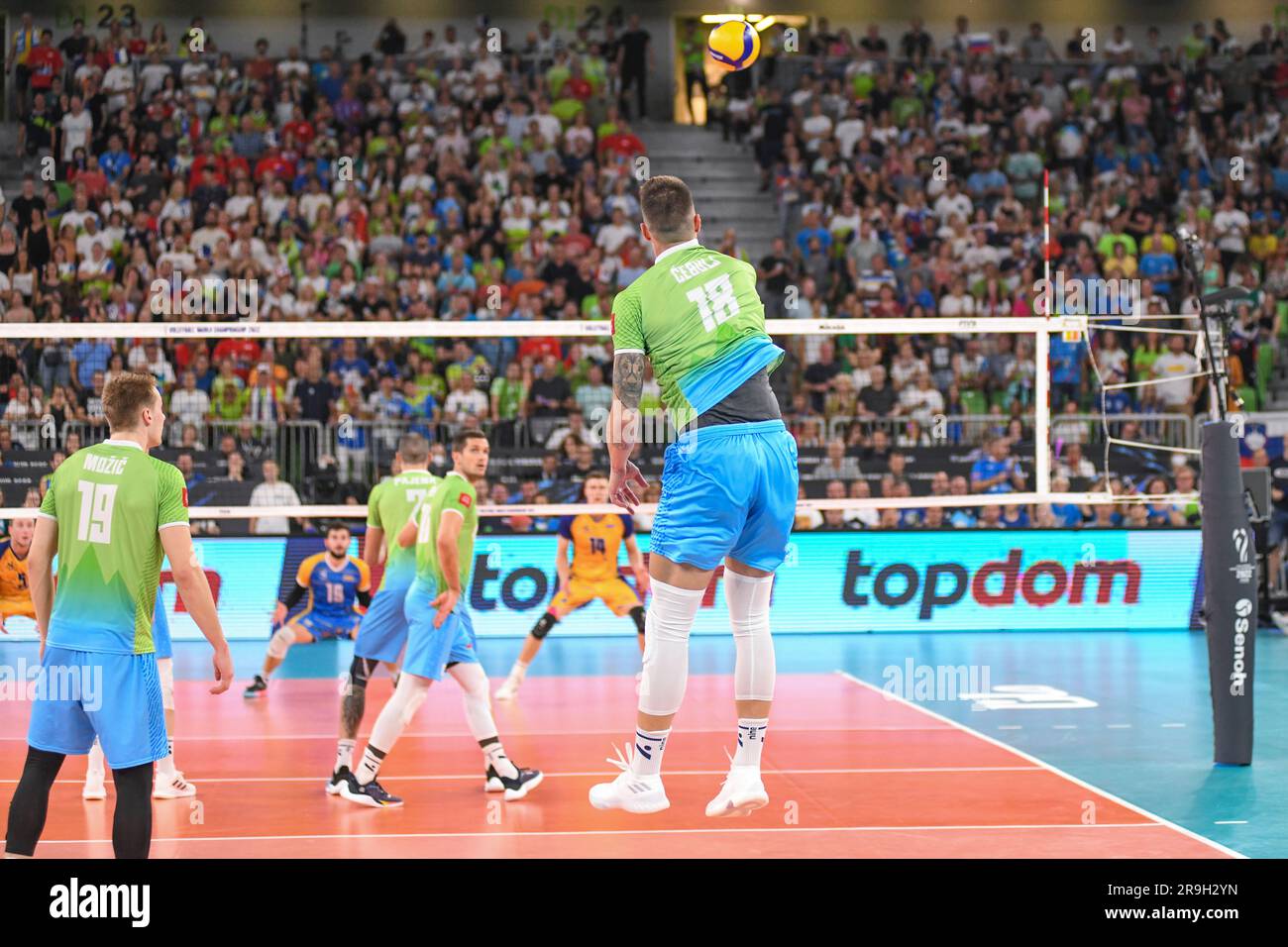 Klemen Cebulj (Slovénie). Championnat du monde de volley 2022. Quarts de finale Banque D'Images