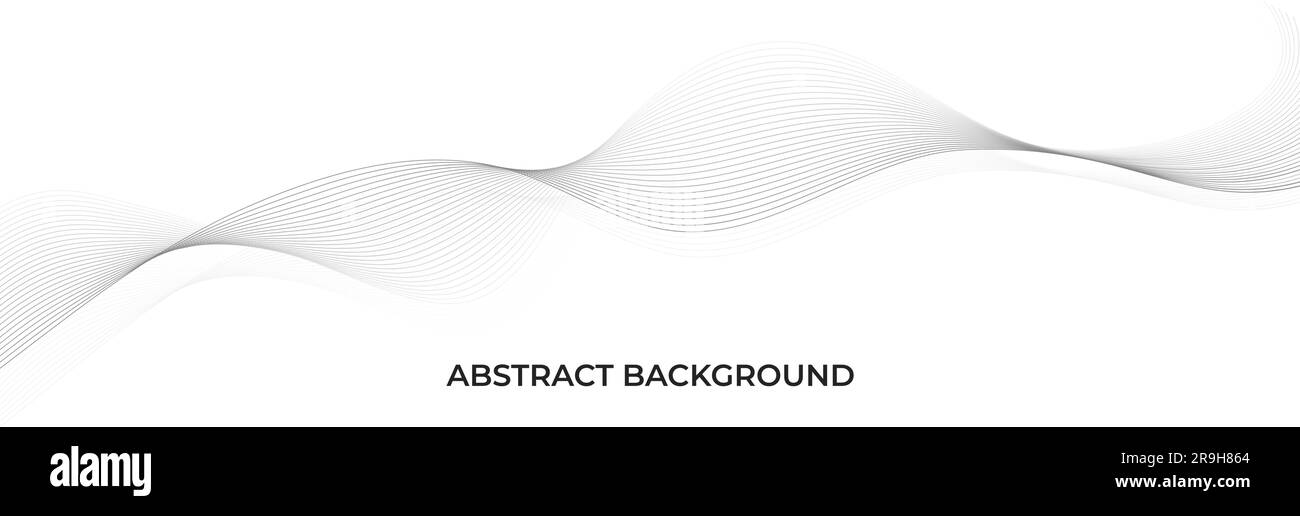 Arrière-plan de la courbe avec une forme lisse. Belle ligne ondulée sur fond blanc. Modèle de bannière horizontale. Modèle futuriste abstrait. Illustration de Vecteur