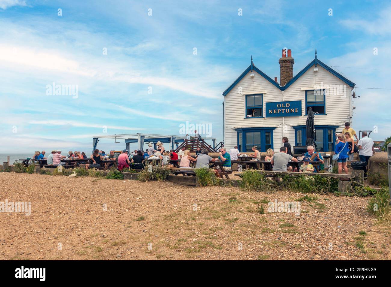 Old Neptune,Beach,Pub,Whitstable,Kent,Angleterre,connu localement sous le nom de The Neppie, Banque D'Images