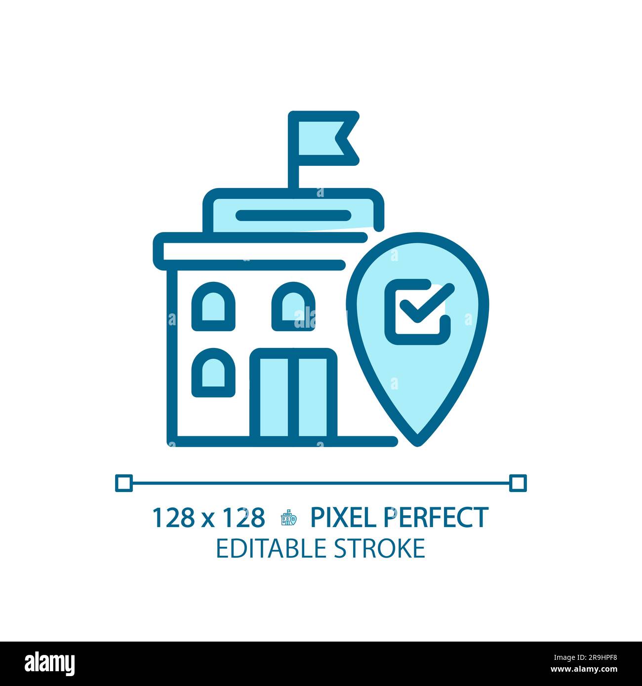 Pixel icône parfaite du bâtiment du gouvernement Illustration de Vecteur