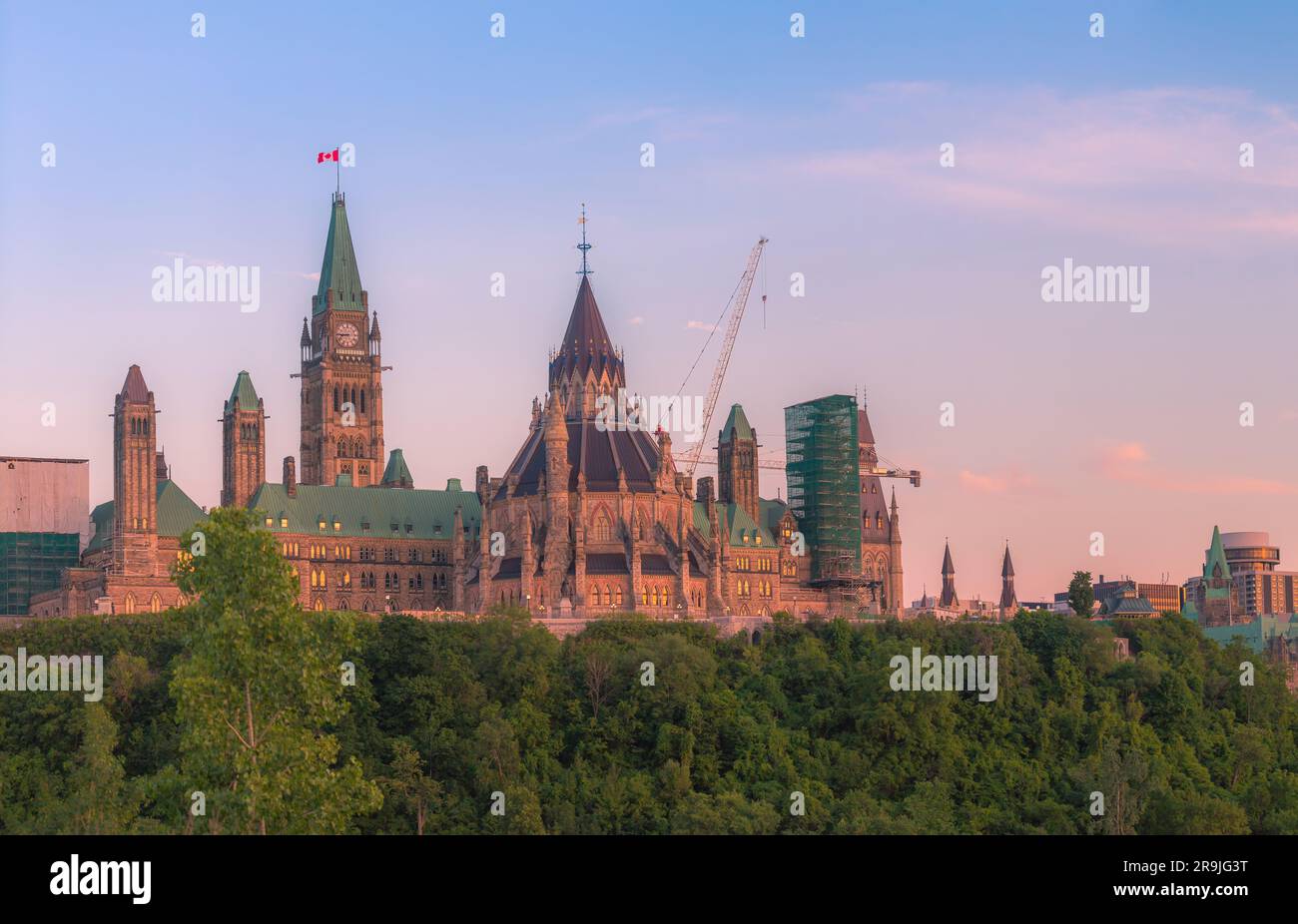 Le Parlement canadien construit sur une belle soirée. Ottawa, Canada - juillet 19 2016 Banque D'Images