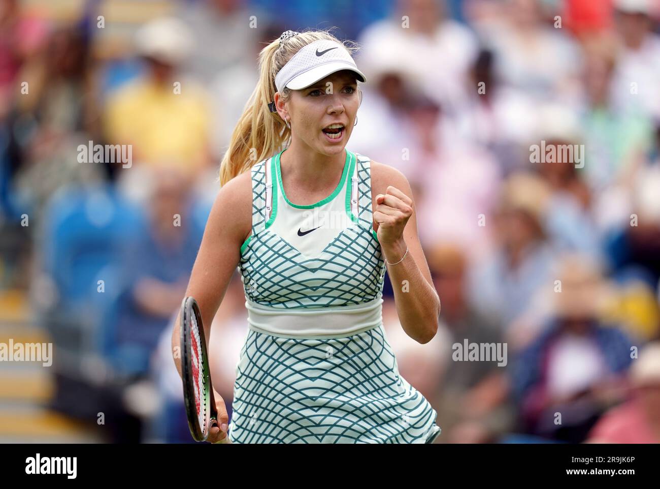 Katie Boulter réagit au cours de leur match féminin de 32 contre Petra