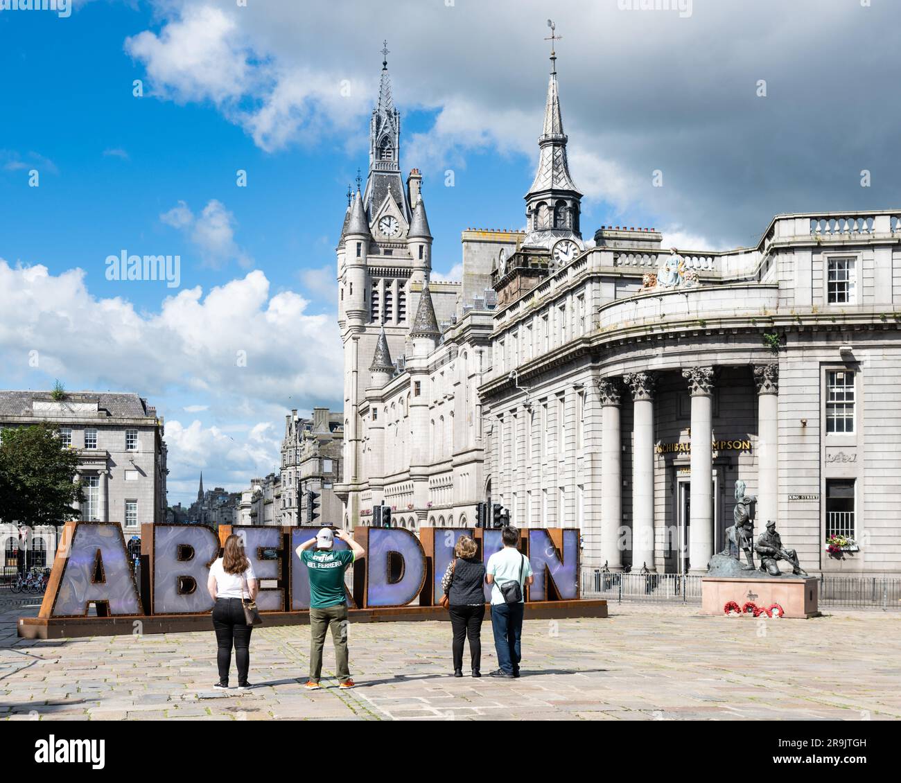 Panneau touristique Aberdeen, Aberdeen, Écosse, Royaume-Uni Banque D'Images