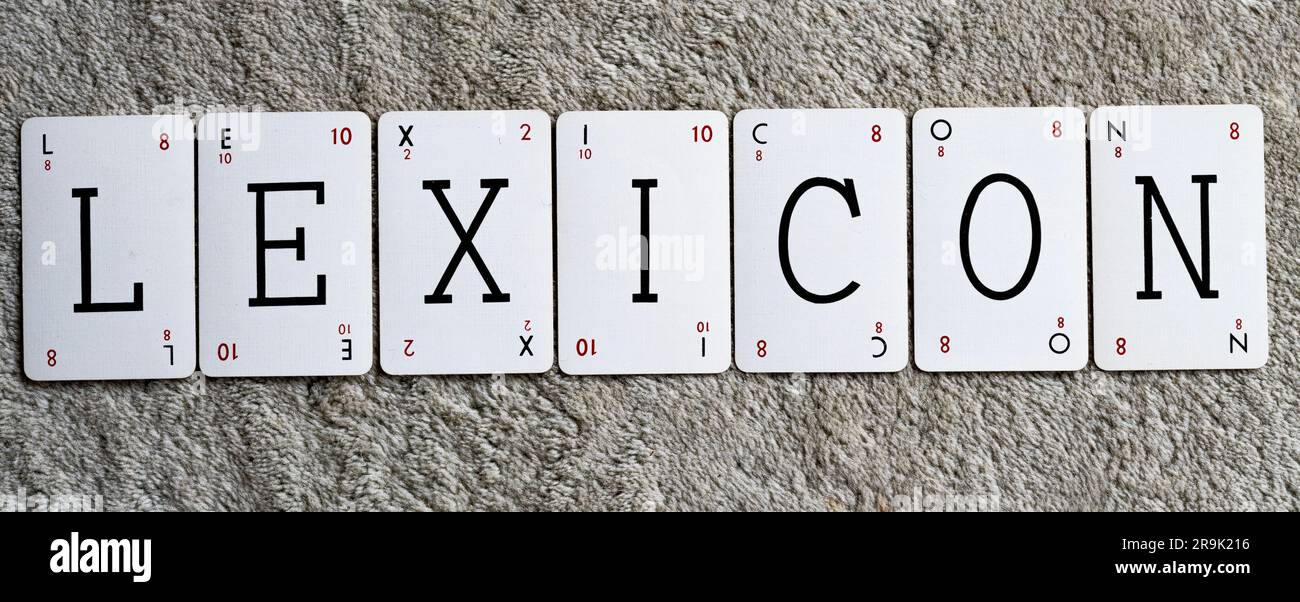 Cartes du jeu de cartes Lexicon, inventé en 1932 par David Whitelaw et publié par Waddington