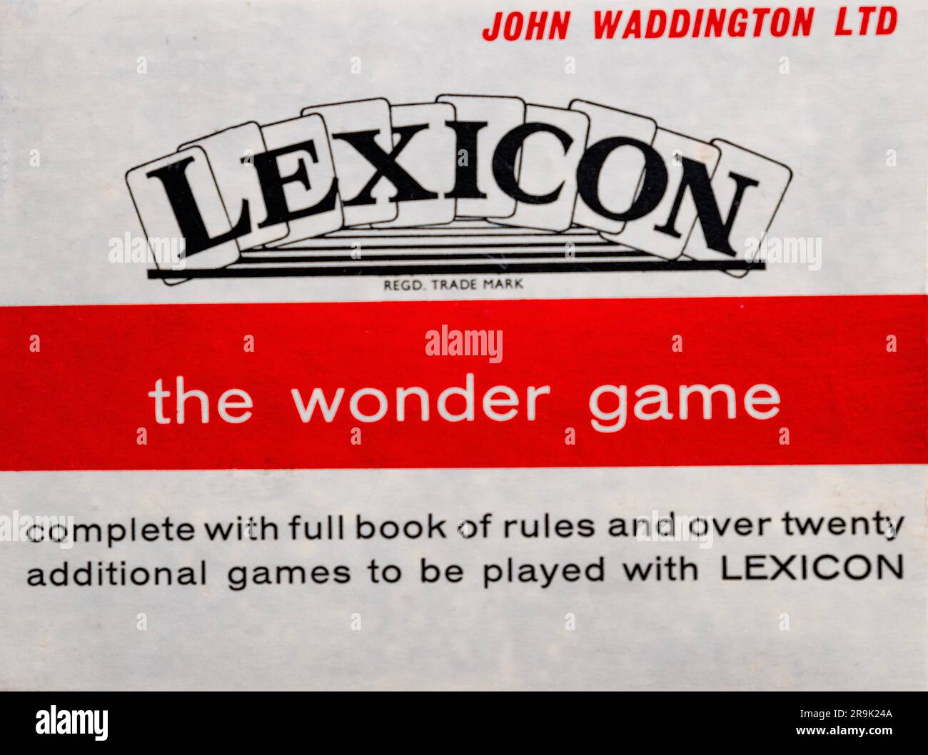 Cartes du jeu de cartes Lexicon, inventé en 1932 par David Whitelaw et publié par Waddington