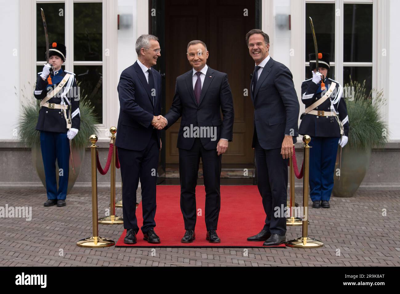 NATO Secretary General Jens Stoltenberg, left, and Dutch Prime Minister ...