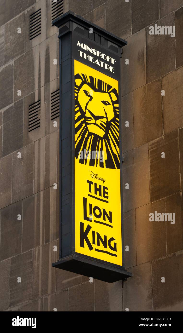 Le Roi Lion sur Broadway au théâtre Minskoff à Manhattan NYC Banque D'Images