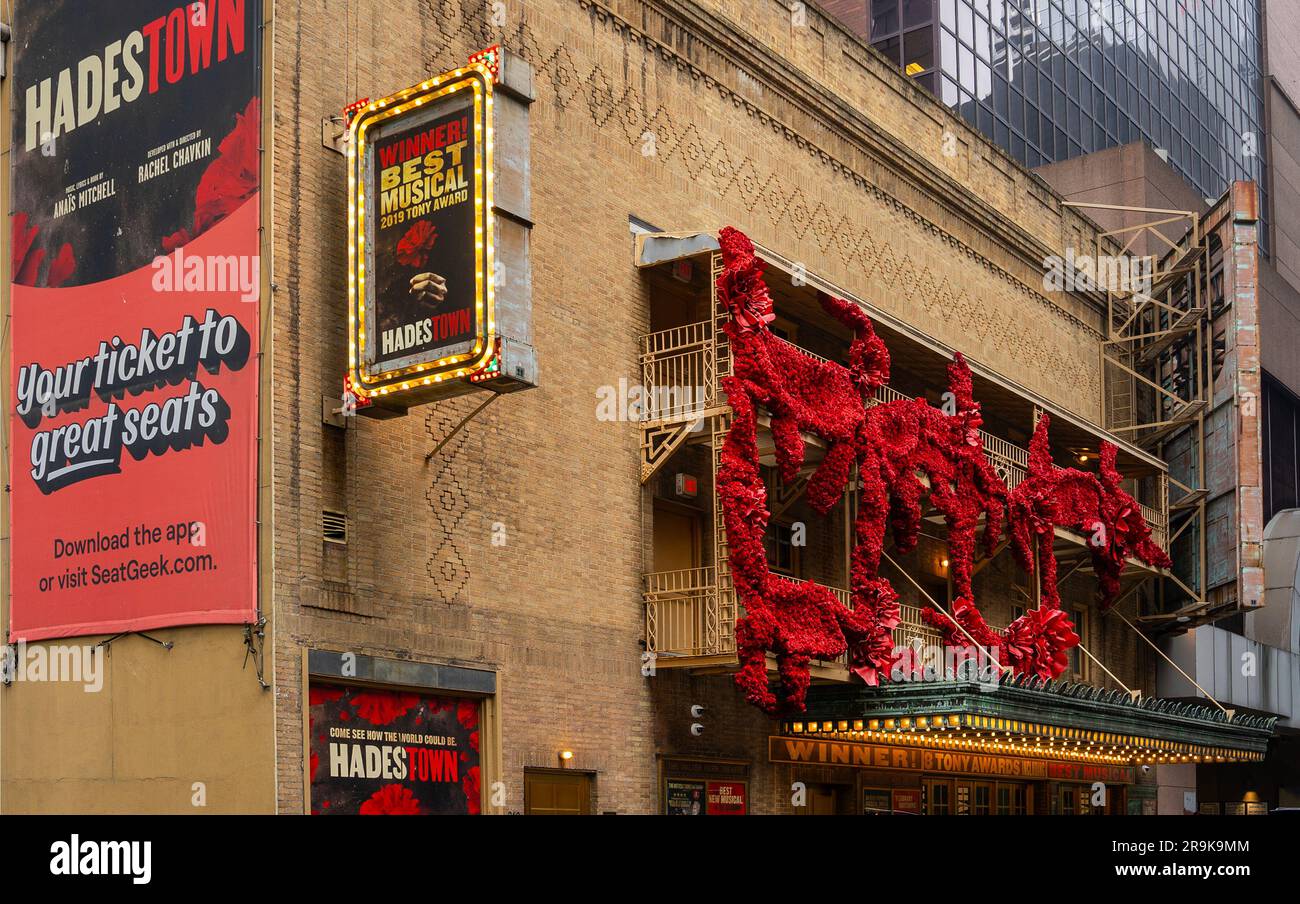 Hadestown signe musical au Walter Kerr Theatre Broadway Manhattan NYC Banque D'Images