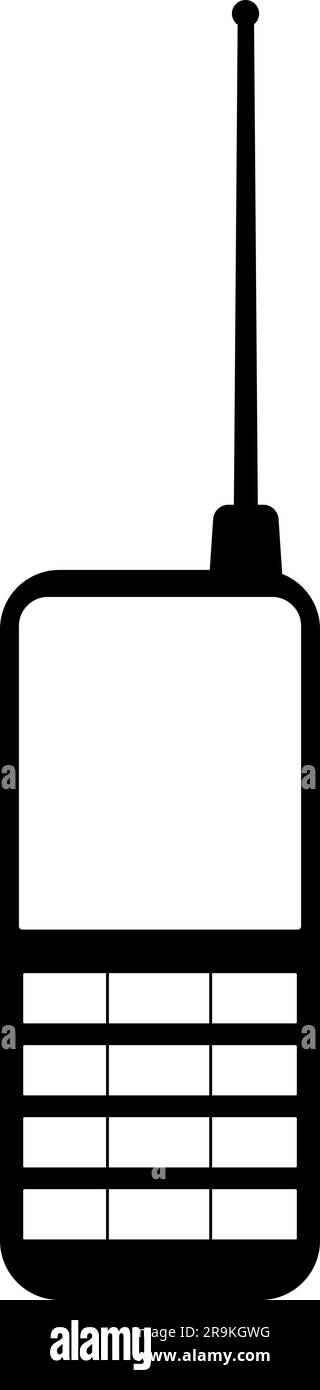 Téléphone portable noir et blanc smartphone cellulaire icône fond transparent EPS Vector art Pack Illustration de Vecteur