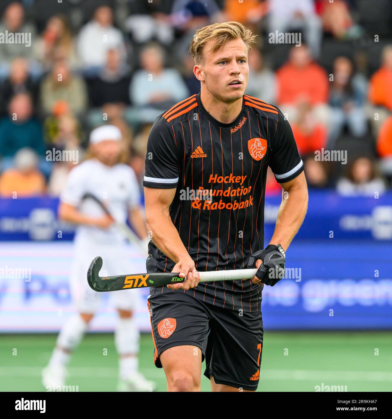Amstelveen, pays-Bas. 27th juin 2023. AMSTELVEEN, 27-06-2023, Wagener Stadion, FIH Hockey Pro League Men 2022-2023, pays-Bas - Allemagne. Thijs van Dam pendant le match pays-Bas - Allemagne. (Photo par Pro Shots/Sipa USA) crédit: SIPA US/Alay Live News Banque D'Images