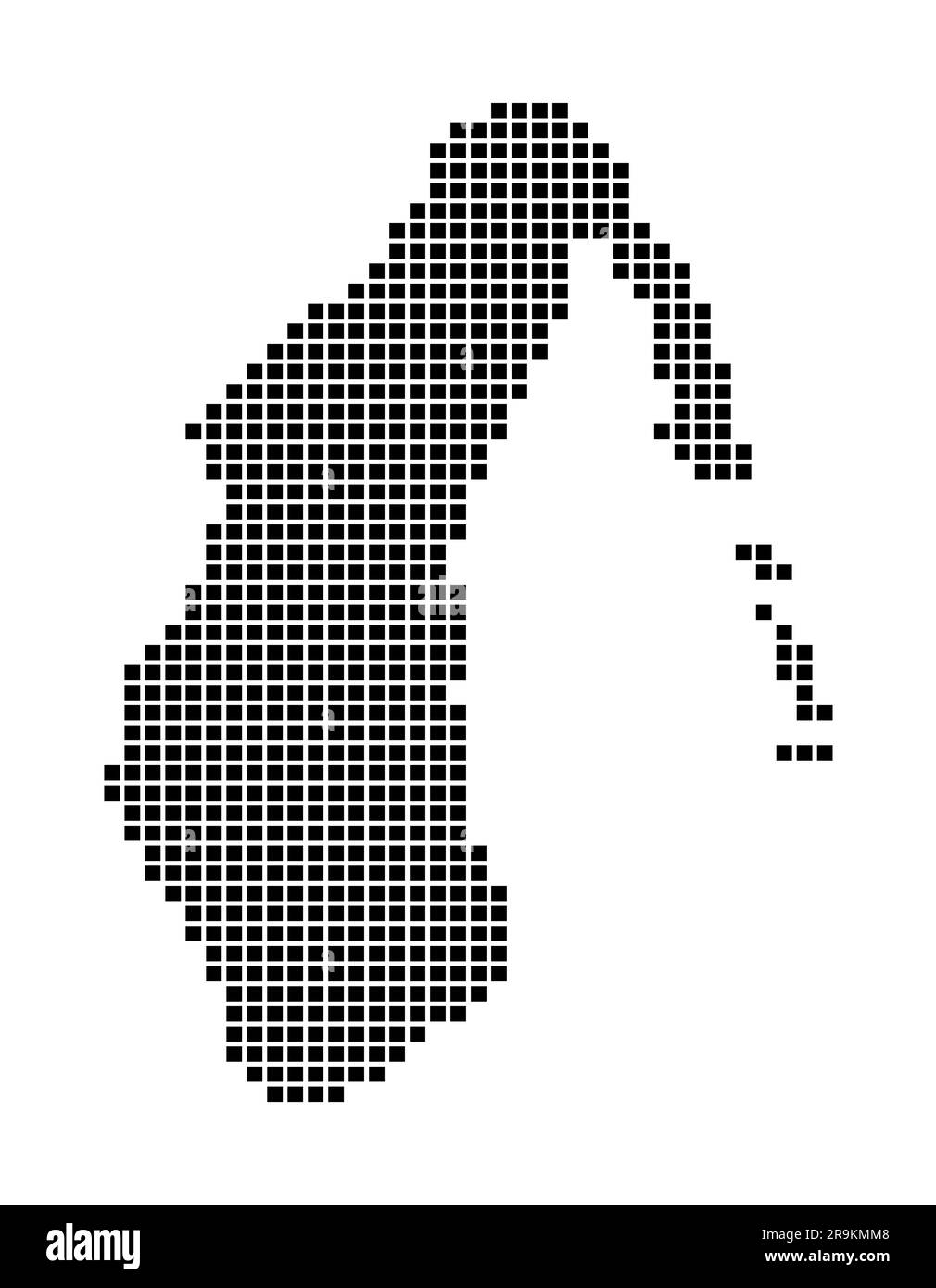 Carte Aitutaki. Carte d'Aitutaki en pointillé. Bordures de l'île remplies de rectangles pour votre conception. Illustration vectorielle. Illustration de Vecteur