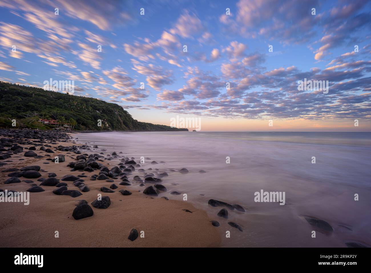 Playa Chacala à l'aube, Nayarit, Mexique. Banque D'Images