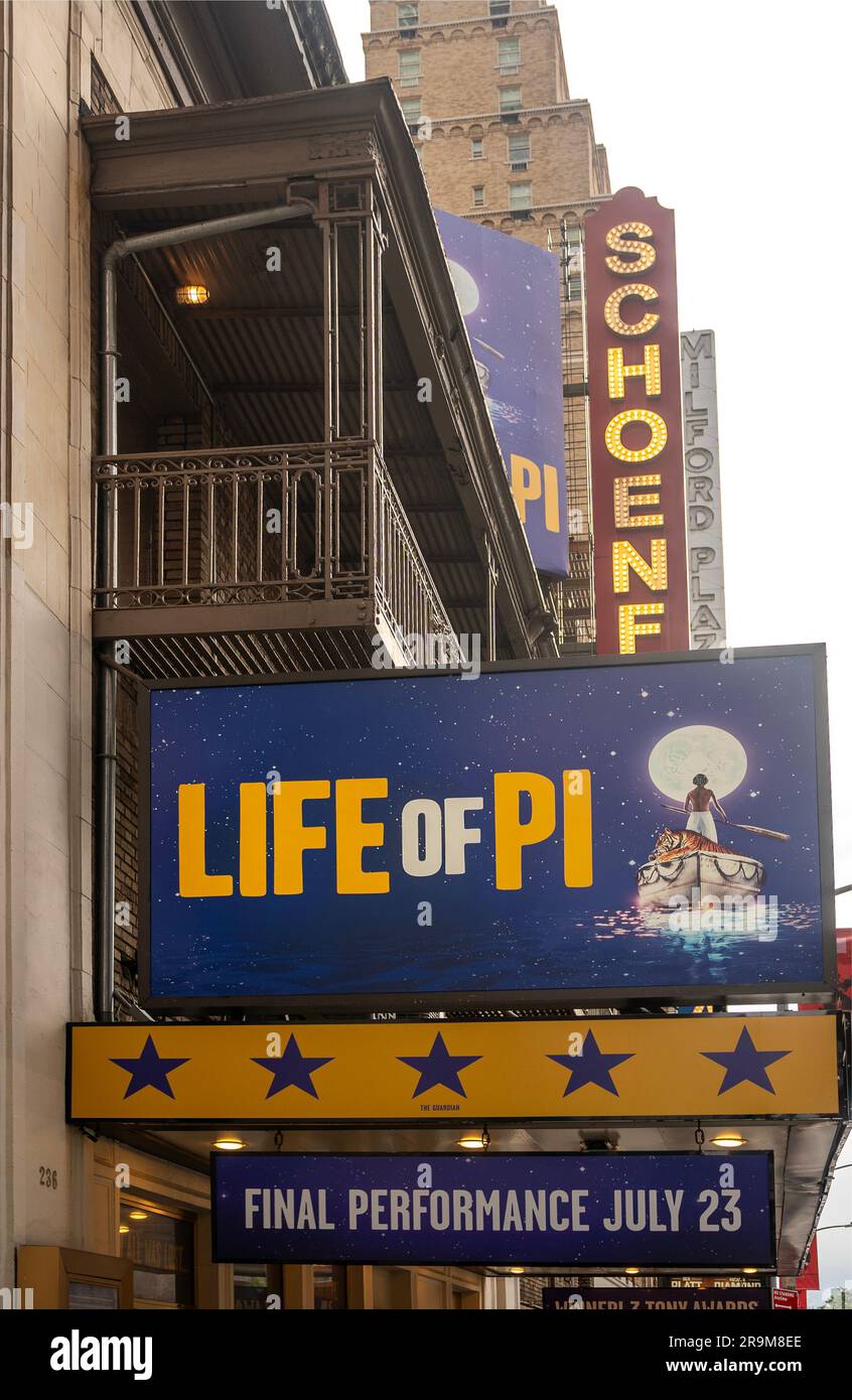 Life of Pi joue au théâtre Schoenfeld sur Broadway à Manhattan NYC Banque D'Images