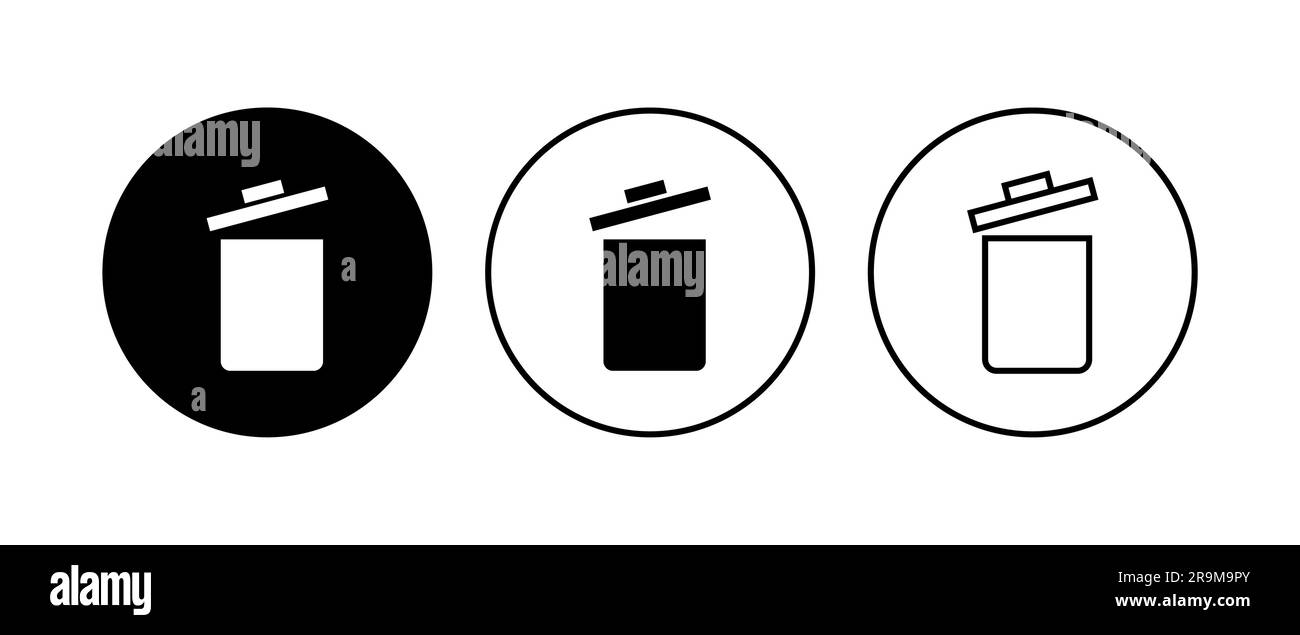 Ensemble d'icônes de corbeille. icône de corbeille. supprimer le vecteur d'icône. déchets Illustration de Vecteur