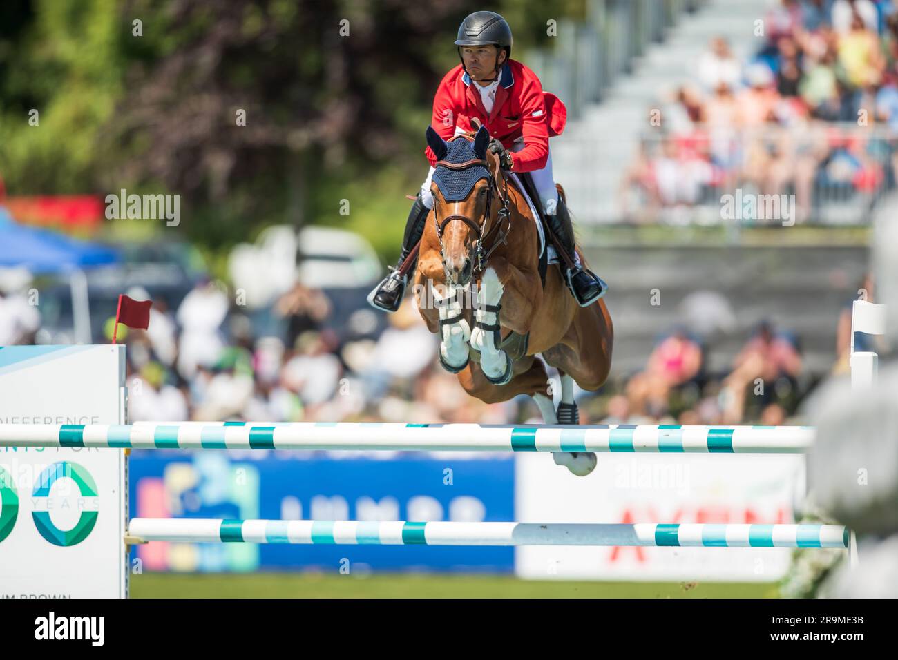 Kent Farrington, de l'équipe des États-Unis, participe à la coupe des nations de l'IFE sur 6 juin 2023 à Langley, en Colombie-Britannique, au Canada. Banque D'Images