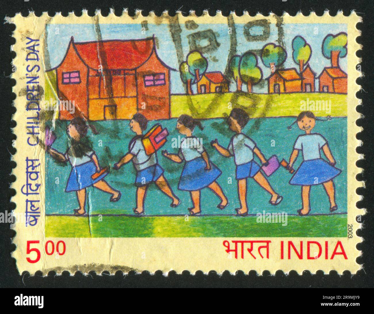 INDE - VERS 2003: Timbre imprimé par l'Inde, montre l'image des enfants, vers 2003 Banque D'Images