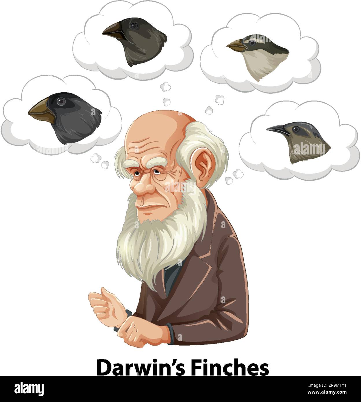 Bangkok, Thaïlande 25 mai 2023. Caricature de l'illustration de Charles Darwin Illustration de Vecteur