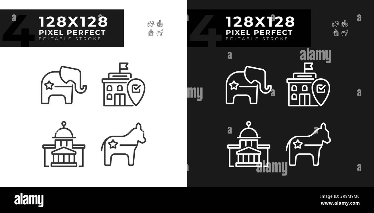 Ensemble de 2D icônes de vote parfaitement modifiables Illustration de Vecteur
